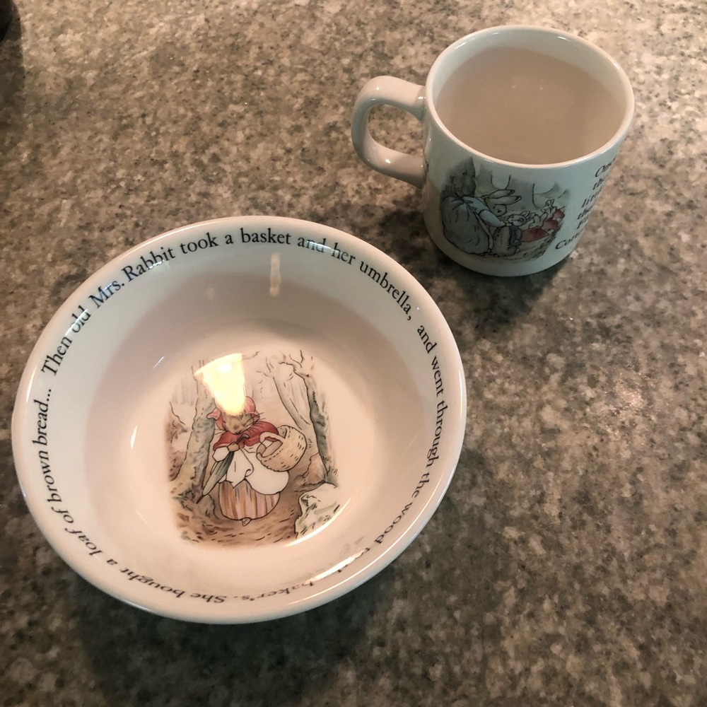 Wedgwood Peter Rabbit child bowl & mug immaculate